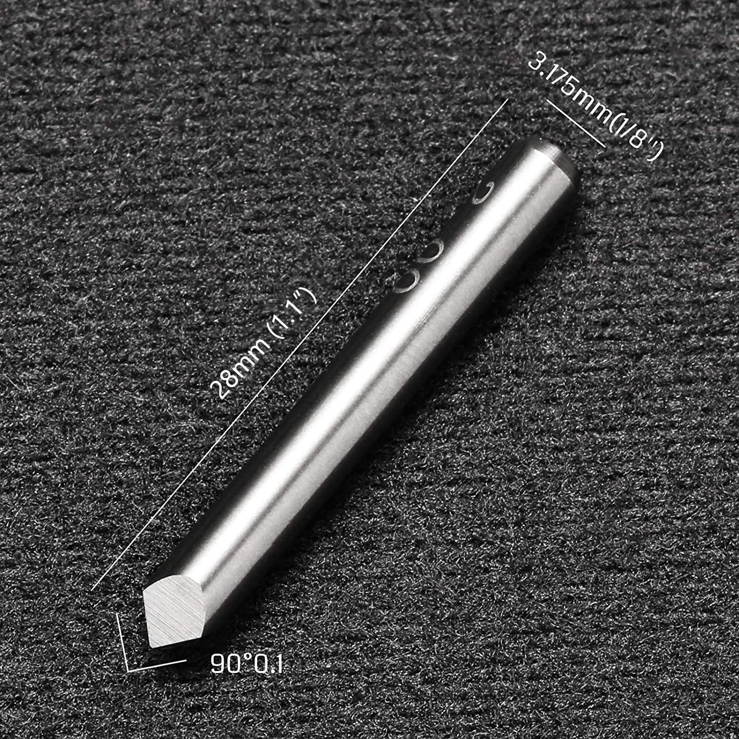 [Discontinued] TR10 Series, Triangular V-Bit, 0.1mm, 1/8'' Shank, 10Pcs CNC Router Bits