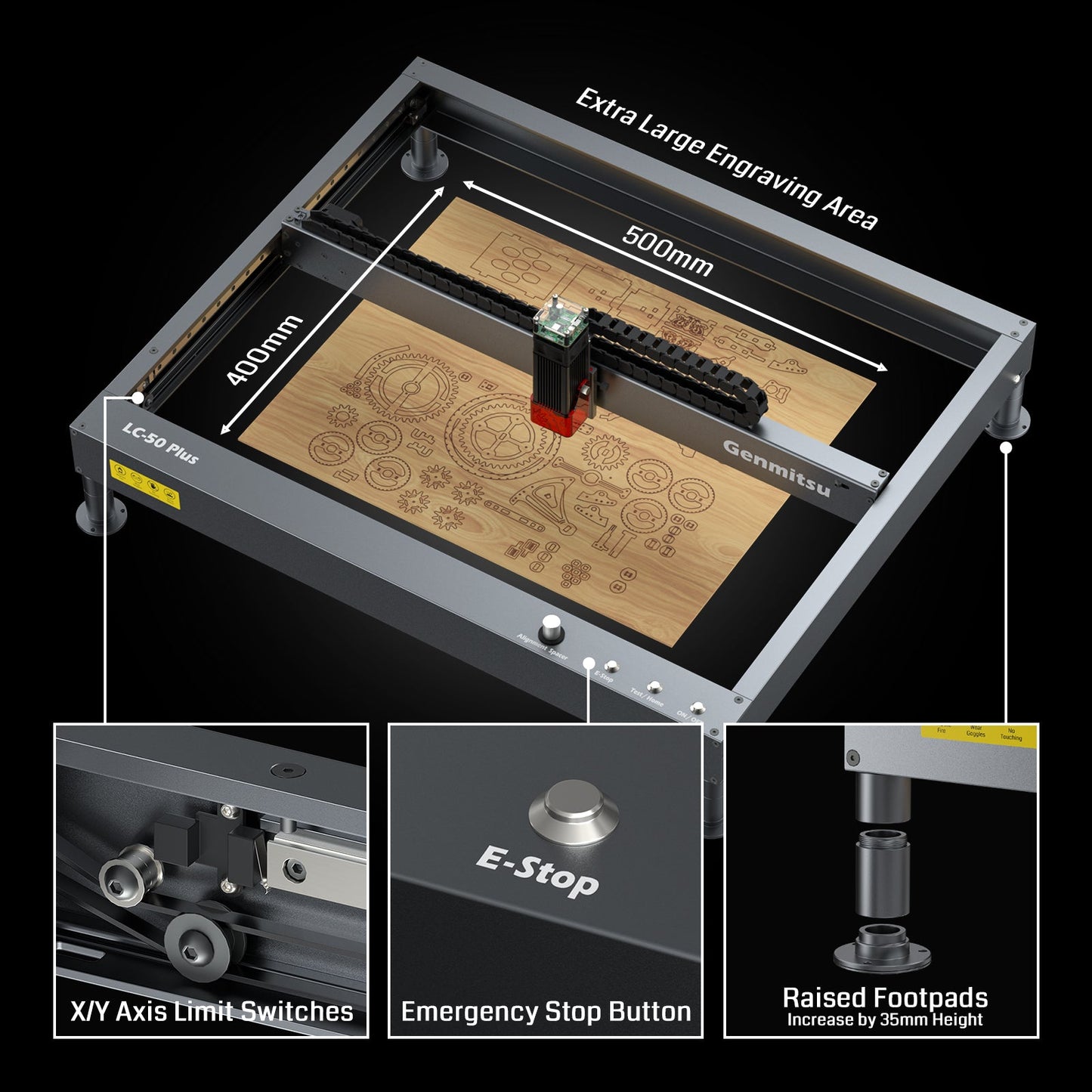 [Discontinued] Jinsoku LC-50 Plus 10W Compressed FAC Laser Engraver Cutter