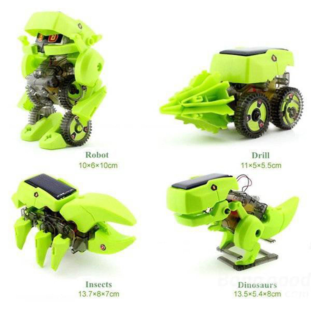 [Discontinued] SainSmart Jr. DIY Assemble 4 in 1 Educational Solar Robot Drilling Machine Dinosaur Insect Kit Christmas Gift